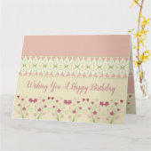 Carte Motif Floral rose (Fleur jaune)