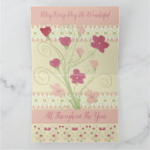 Carte Motif Floral rose (Intérieur)