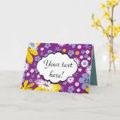 Carte Motif Floral sans transparence (Fleur jaune)