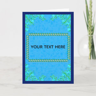 Carte motif floral vert orné