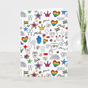 Carte Motif gay pride Doodle