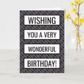 Carte Motif géométrique tendance, Anniversaire moderne (Fleur jaune)