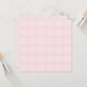 Carte Motif Gingham Rose Bubble et Lavande Blush (Devant/Arrière en situation)