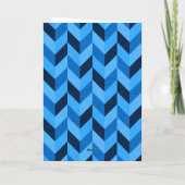 Carte Motif Herringbone en bleu (Dos)