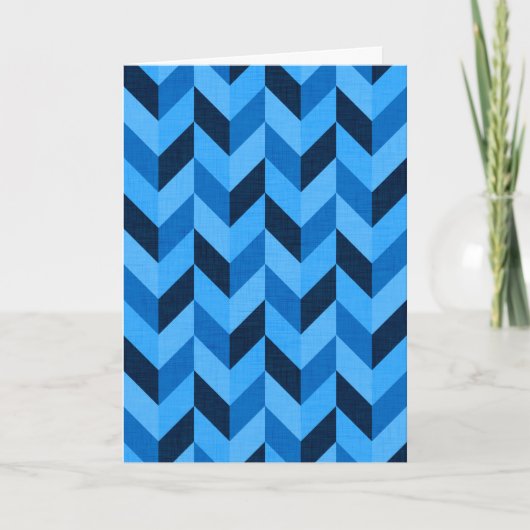 Carte Motif Herringbone en bleu (Devant)