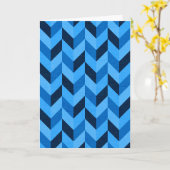 Carte Motif Herringbone en bleu (Fleur jaune)