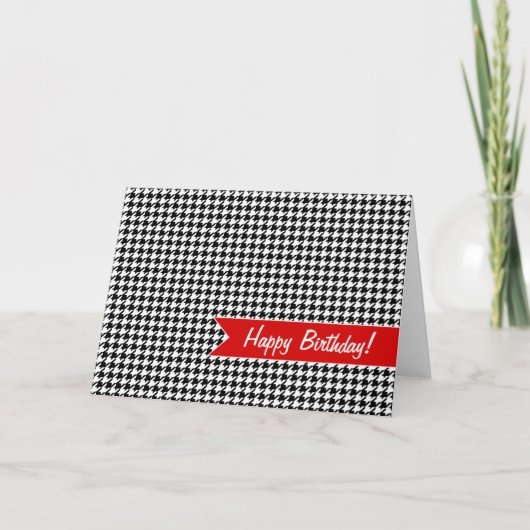 Carte Motif Houndstooth - noir et blanc (Devant)