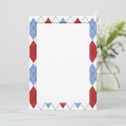 Carte Motif Jacquard En Rouge Et do-it-yourself Bleu (Debout devant)