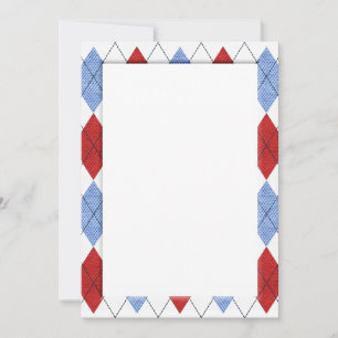 Carte Motif Jacquard En Rouge Et do-it-yourself Bleu