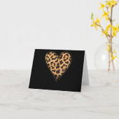 Carte Motif léopard de la Saint-Valentin avec un cœur mi (Fleur jaune)
