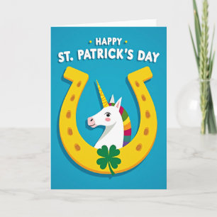 Carte motif licorne chanceuse
