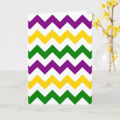 Carte Motif Mardi Gras Chevron (Fleur jaune)