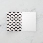 Carte Motif moderne Blush Rose Black Love Hearts (Intérieur)