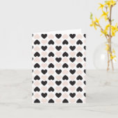 Carte Motif moderne Blush Rose Black Love Hearts (Fleur jaune)