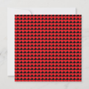Carte Motif moderne de cœurs rouges noirs mignons pour l