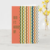 Carte Motif multicouleur Wavy Zigzag personnalisé (Fleur jaune)