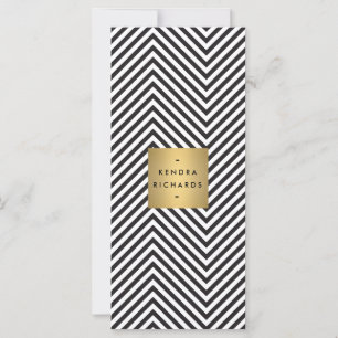 Carte Motif noir et blanc rétro Gold Nom Logo 2