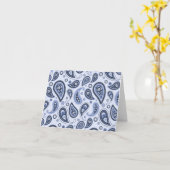 Carte Motif Paisley Bleu (Fleur jaune)