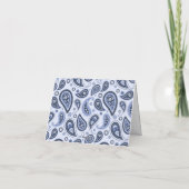 Carte Motif Paisley Bleu (Dos)