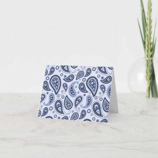 Carte Motif Paisley Bleu (Devant)