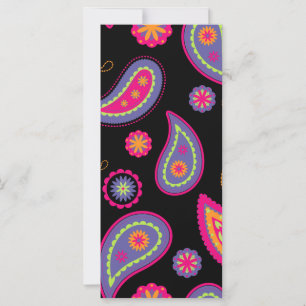 Carte Motif Paisley Coloré