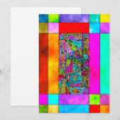 Carte Motif Peint À La Main Et Numériquement Art 2 (Devant / Derrière)