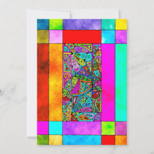 Carte Motif Peint À La Main Et Numériquement Art 2