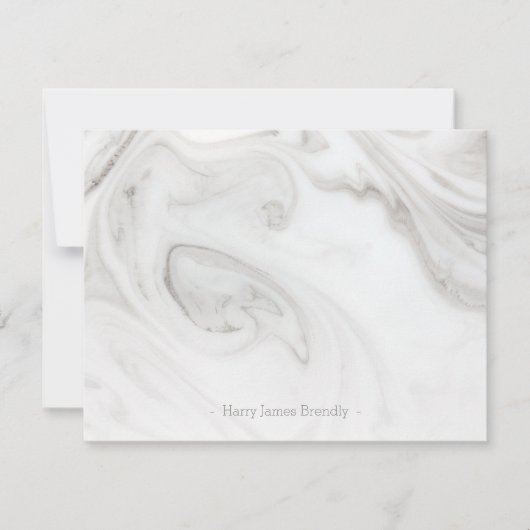 Carte Motif plat en marbre élégante personnalisée (Devant)