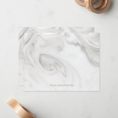 Carte Motif plat en marbre élégante personnalisée (Devant/Arrière en situation)