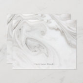 Carte Motif plat en marbre élégante personnalisée (Devant / Derrière)