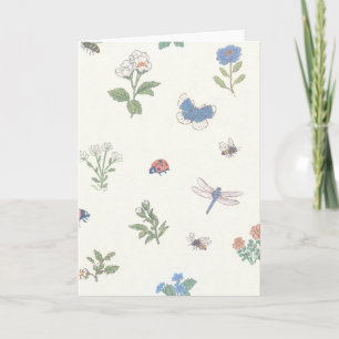 Carte Motif Prairie Fleur Sauvage Jardin Botanique Flora
