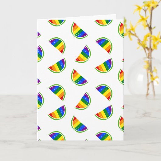 Carte Motif Rainbow Watermelon (Fleur jaune)