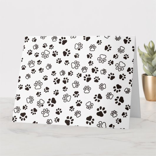 Carte Motif répété des pattes de chat (Petite plante)