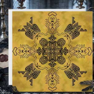 Carte Motif répétitif de dessin linéaire tribal goth abs