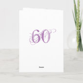 Carte Motif rose moderne 60e anniversaire (Dos)
