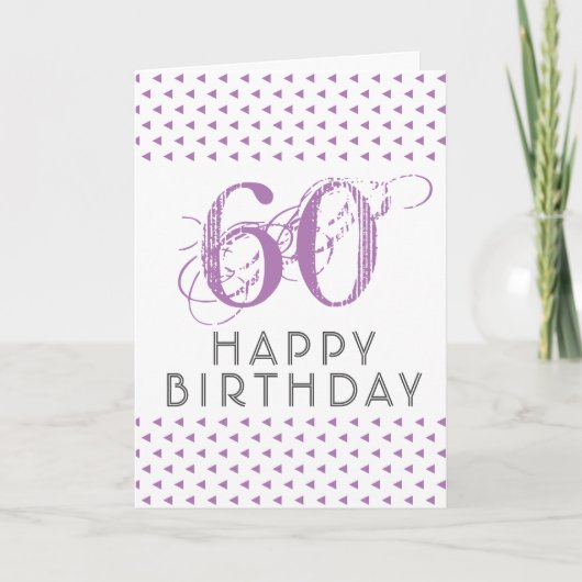 Carte Motif rose moderne 60e anniversaire (Devant)