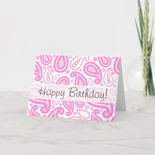 Carte Motif rose Paisley (Devant)
