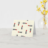 Carte motif rouge à lèvres (Fleur jaune)