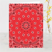 Carte Motif rouge de bandanna de Paisley (Fleur jaune)