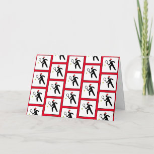 Carte Motif rouge du joueur de tennis de Noël