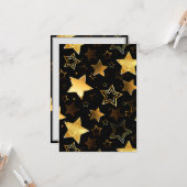 Carte Motif sans couture avec des étoiles dorées (Devant/Arrière en situation)
