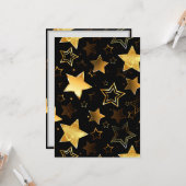 Carte Motif sans couture avec des étoiles dorées (Devant/Arrière en situation)