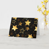 Carte Motif sans couture avec étoiles d'or (Fleur jaune)