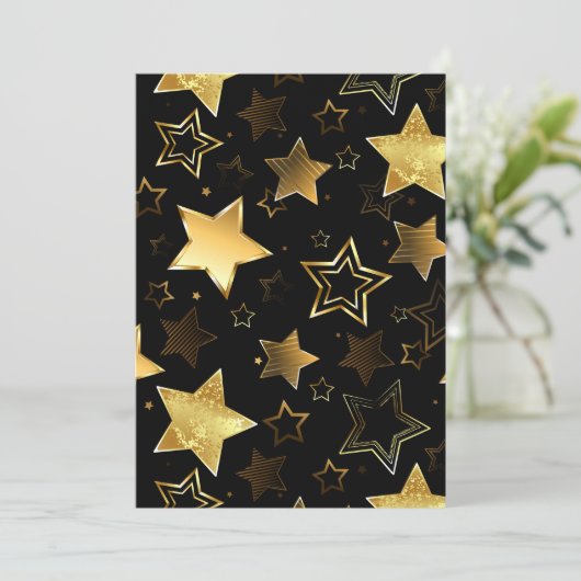 Carte Motif sans couture avec étoiles d'or (Debout devant)