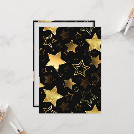 Carte Motif sans couture avec étoiles d'or (Devant/Arrière en situation)