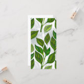 Carte Motif sans couture avec Feuilles de thé vert (Devant/Arrière en situation)