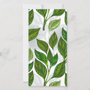 Carte Motif sans couture avec Feuilles de thé vert