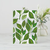 Carte Motif sans couture avec Feuilles de thé vert (Debout devant)