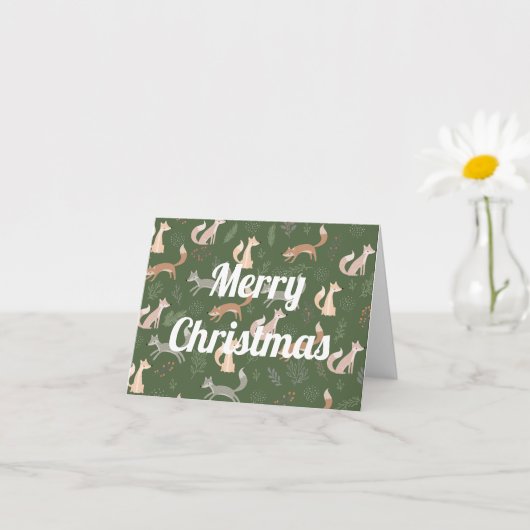 Carte Motif sans couture de branches et de feuilles d'hi (Petite plante)