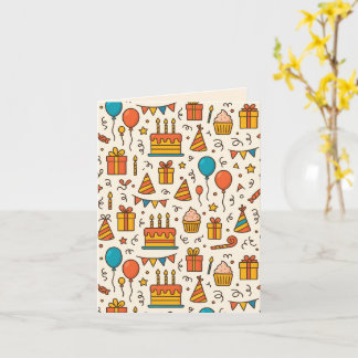 Carte Motif sans couture de fête d'anniversaire vibrant